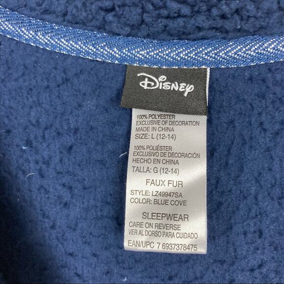 Disney Mickey Mouse Dream Blue Crewneck Sherpa Sweater Sz L - Picture 3 of 5